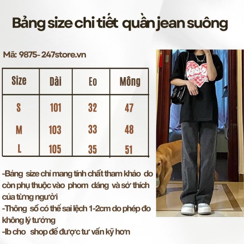 QUẦN BÒ suông màu xám tro ống rộng phong cách Ulzzang - LADDYSTORE - QuanJeansuong9875_P7K6