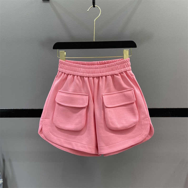 Jiashucheng Quần Short Thể Thao Lưng Cao Dáng Chữ a Ống Rộng Xẻ Tà Màu Sắc Ngọt Ngào Thời Trang Mùa Hè Cho Nữ