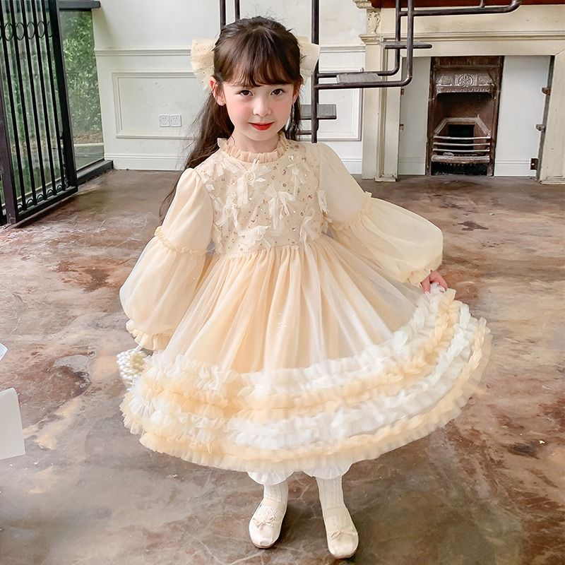 Giới Hạn Thời Gian Hạn Đầm Công Chúa lolita Mùa Thu Dáng Thẳng Mềm Mịn Phong Cách Phương Tây Ngọt Ngào Cho Bé Gái