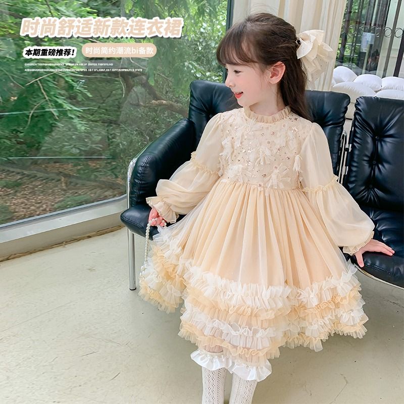 Giới Hạn Thời Gian Hạn Đầm Công Chúa lolita Mùa Thu Dáng Thẳng Mềm Mịn Phong Cách Phương Tây Ngọt Ngào Cho Bé Gái