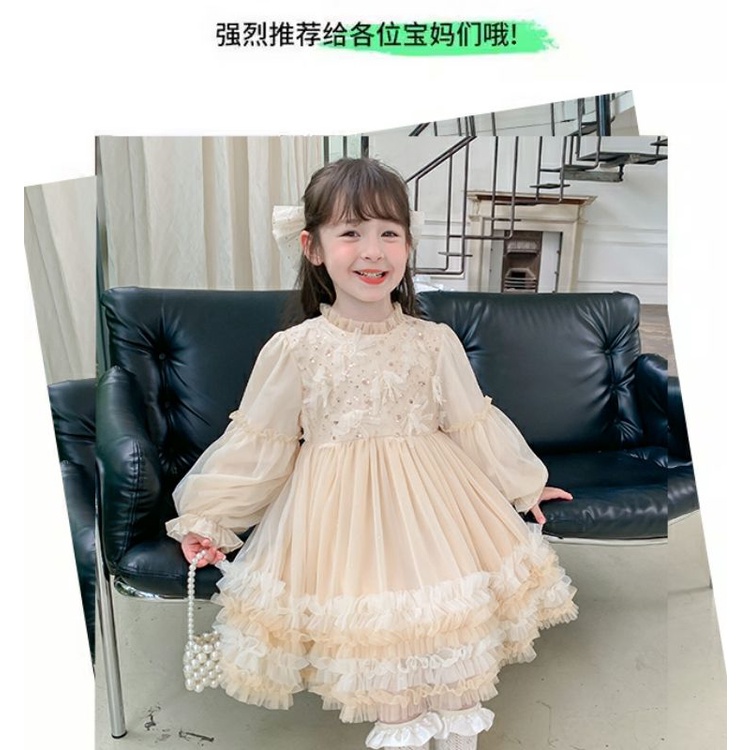 Giới Hạn Thời Gian Hạn Đầm Công Chúa lolita Mùa Thu Dáng Thẳng Mềm Mịn Phong Cách Phương Tây Ngọt Ngào Cho Bé Gái