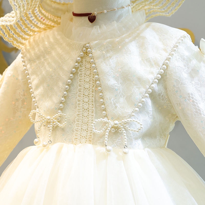 Đầm Công Chúa Dáng Thẳng Tay Phồng Thời Trang Mùa Thu 2023 Phong Cách Mới Cho Bé Gái