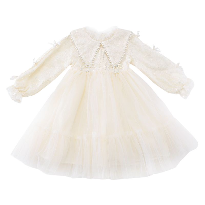 Đầm Công Chúa Dáng Thẳng Tay Phồng Thời Trang Mùa Thu 2023 Phong Cách Mới Cho Bé Gái