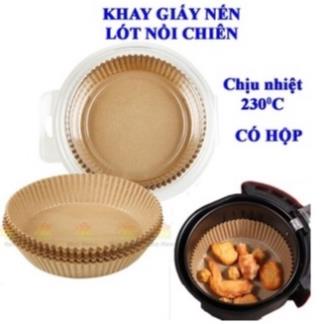 HỘP 50 KHAY GIẤY NẾN VÀNG LÓT NỒI CHIÊN SIZE 20 CM