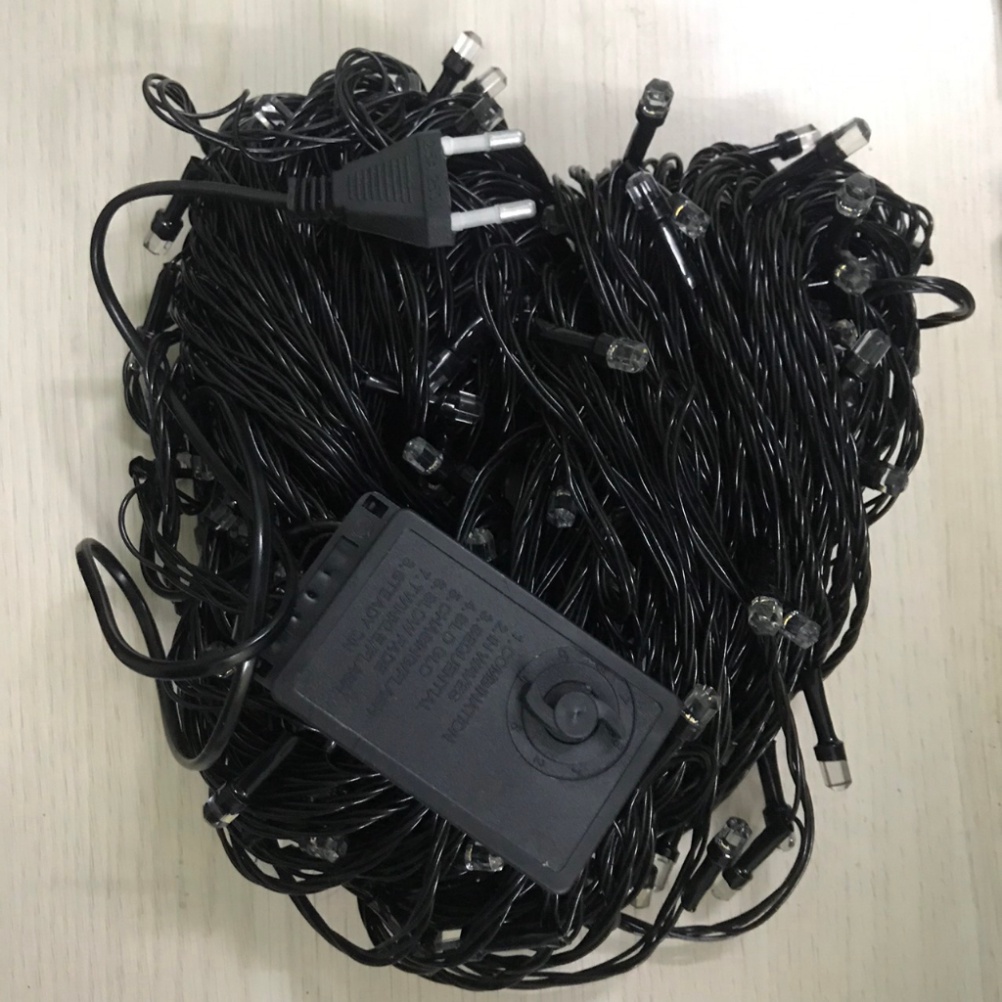 Dây đèn led trang trí ngoài trời 50m Bóng lục giác kim cương