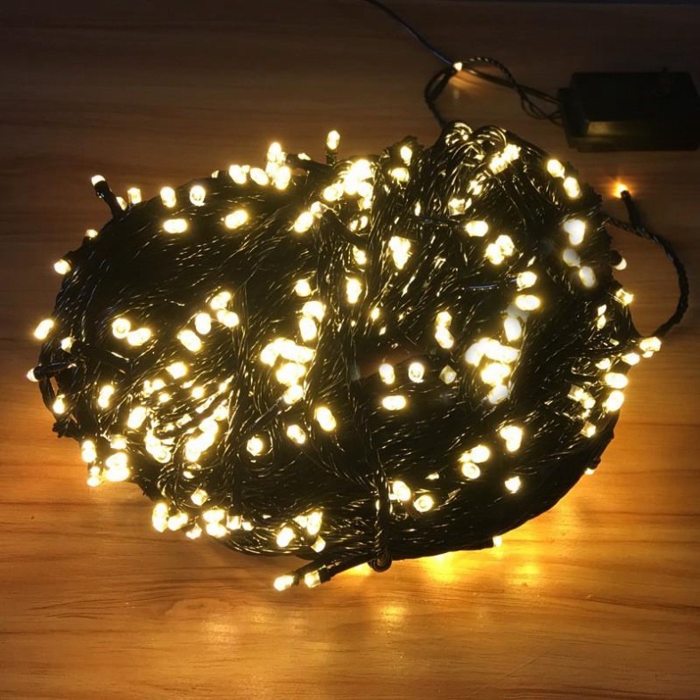 Dây đèn led trang trí ngoài trời 50m Bóng lục giác kim cương