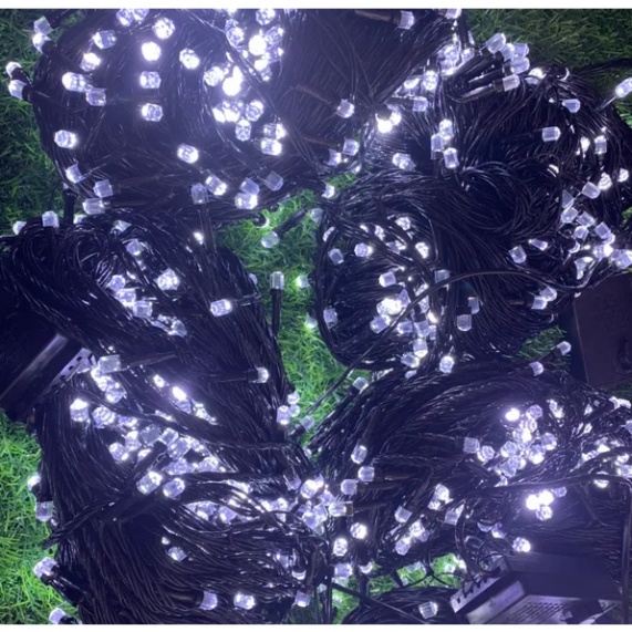 Dây đèn led trang trí ngoài trời 50m Bóng lục giác kim cương