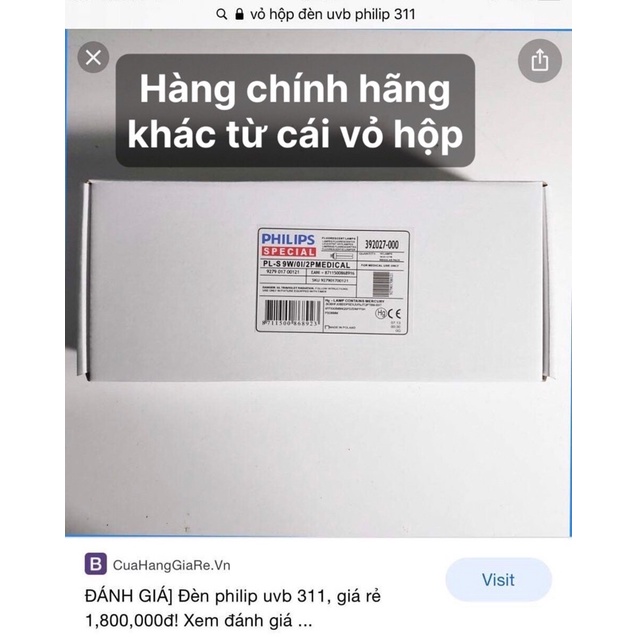 Đèn PHILIP UVB 311 chiếu bạch biến,vảy nến ,viêm da cơ địa….