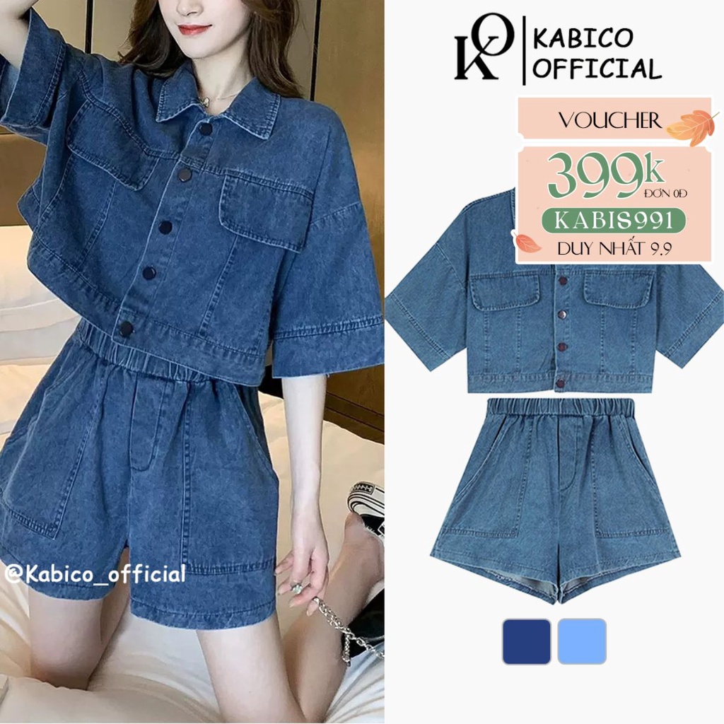Áo khoác jean nữ dáng ngắn, áo khoác jean lửng, sét quần short và áo jean có bán lẻ_G7