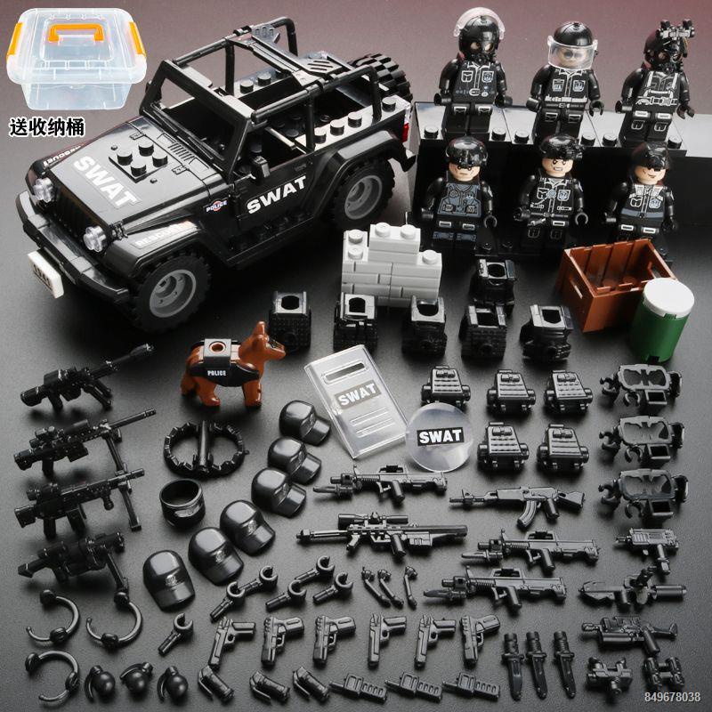 Tương thích với đồ chơi Lego khối xây dựng Hummer quân sự xe địa hình xe bọc thép cậu bé quà tặng giáo dục xếp hình cho
