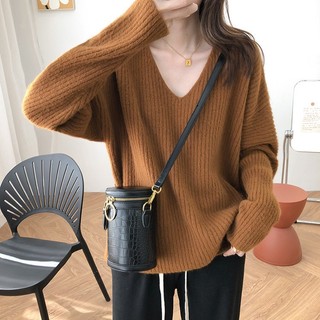Áo len nữ basic dài tay cổ trễ tông màu pastel trơn hàn quốc chất mềm mại màu trắng, be, nâu Deliz