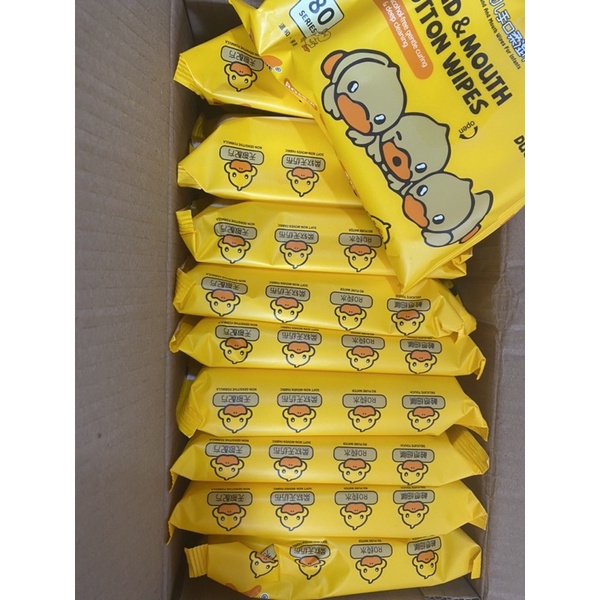 Thùng 10 Gói Khăn Ướt Con Vịt Vàng Siêu Đáng Yêu