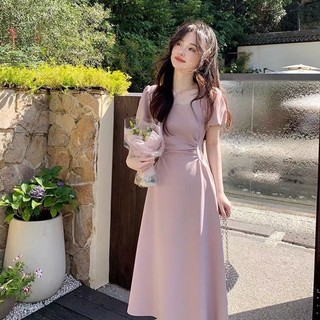 váy dự tiệc cưới　đầm dự tiệc cưới　đầm dự tiệc cưới　đầm đám cưới　đầm đi tiệc cưới　Đầm Cổ Vuông Tay Phồng Phong Cách Pháp Thời Trang Mùa Hè Mới Cho Nữ [0903]