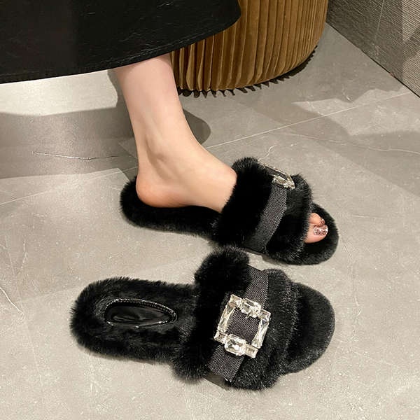 Dép Lông Đế Dày Thời Trang Thu Đông Mới Cho Nữ