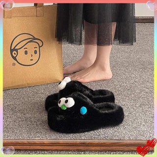  Dép Xỏ Ngón Đế Dày Quai Chéo Phối Lông Thời Trang Mới Cho Nữ 