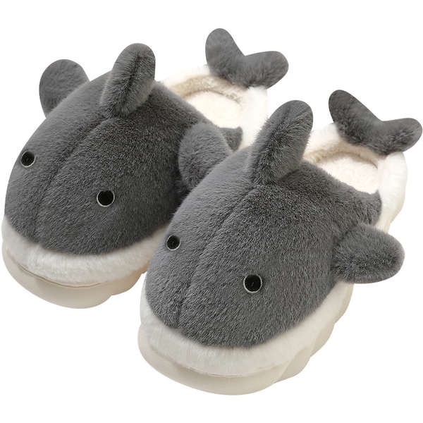 Dép Bông Đi Trong Nhà Chống Trượt Hình Cá Mập Thời Trang Mùa Đông Ấm Áp Dành Cho Nữ
