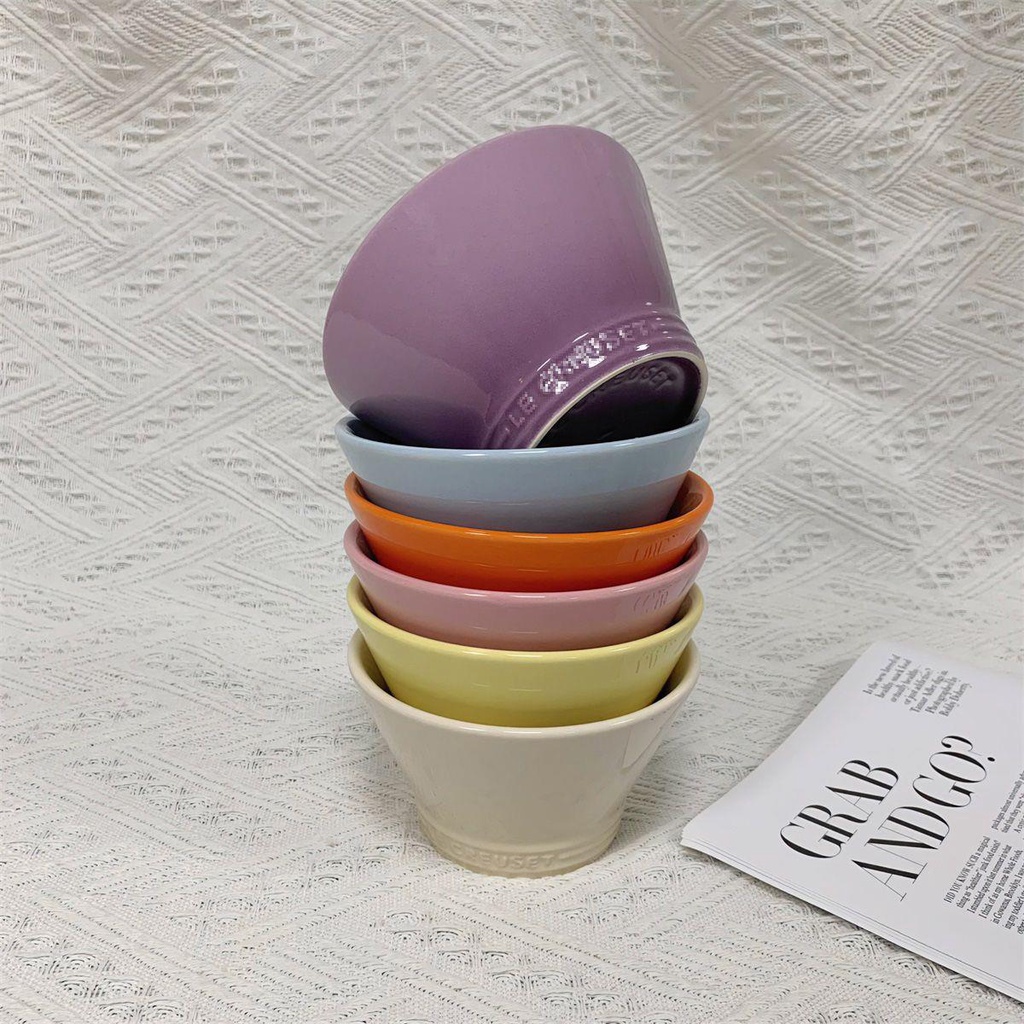 Le creuset Bát Ăn Cơm salad Bằng Gốm Sứ Màu Cầu Vồng Thu Hút Cao Dành Cho Gia Đình
