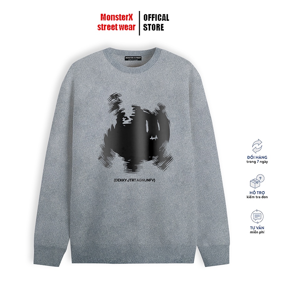 Áo dài tay trơn Nỉ Bông Unisex Monster X Street Mèo Dekky Sweater Ulzzang cặp đôi nam nữ form rộng oversize Hàn Quốc