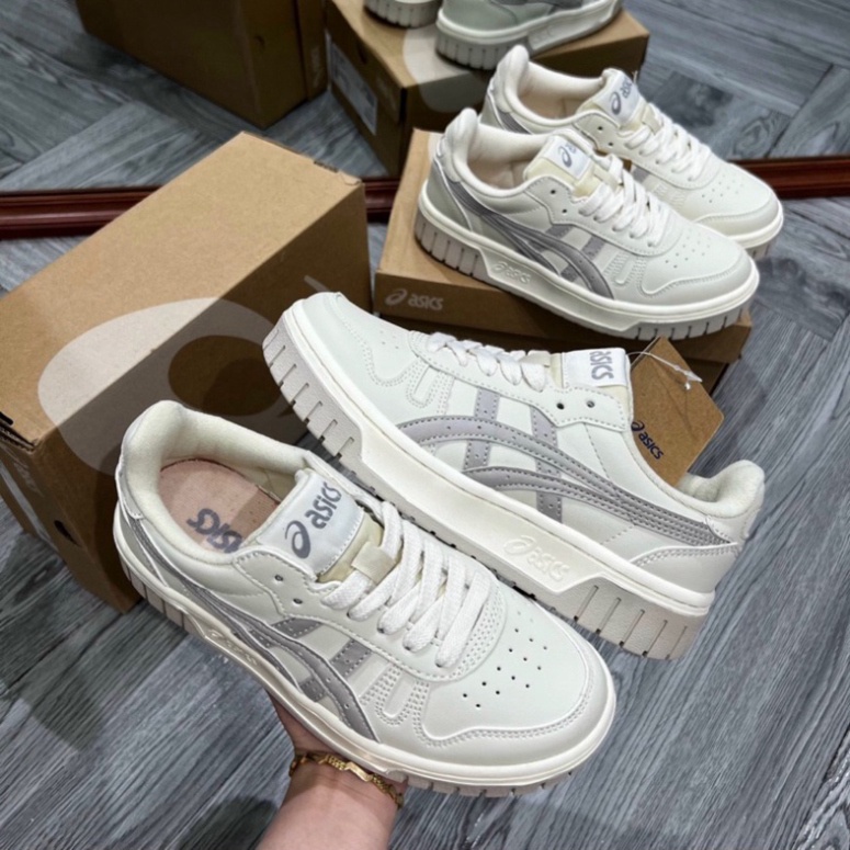 Giày Thể Thao Asics.Court MZ Kem Đen Và Kem Xám Mẫu Mới Thiết Kế Độc Lạ Hàng Hot Trend 2023