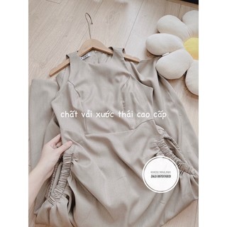 Đầm sát nách túi hông dúm thân
