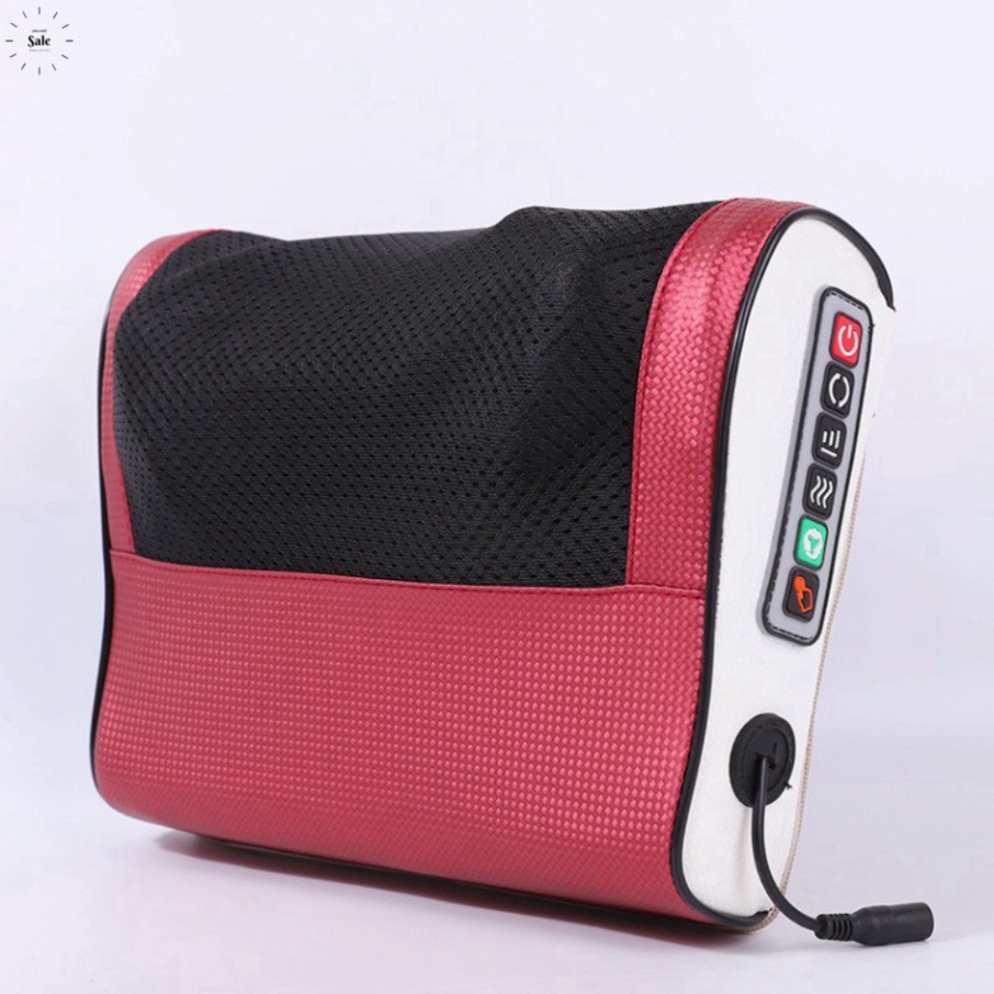 Gối massage cổ vai gáy, máy massage hồng ngoại 20 bi cao cấp GIA TỐT 2023