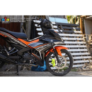 Tem rời dán xe exciter 150 mẫu cam đen xám chữ ex