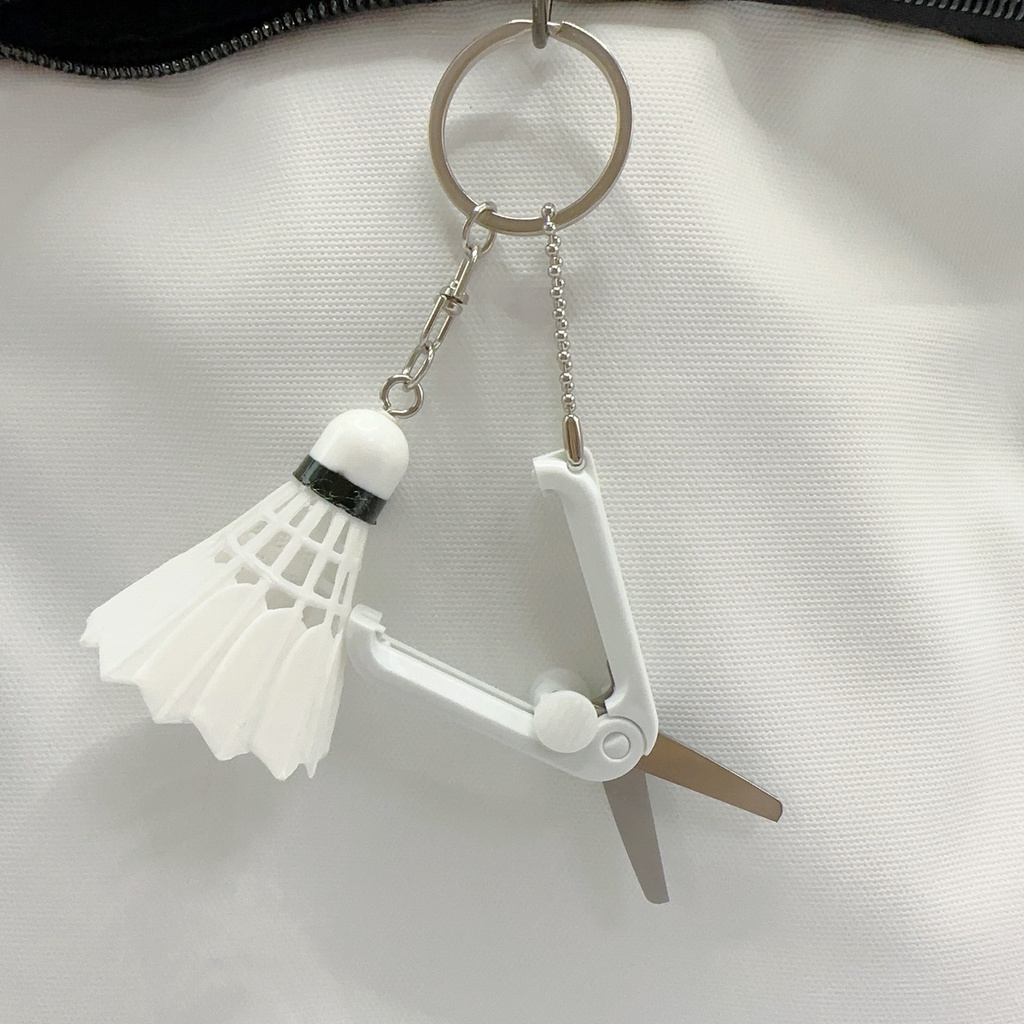 Mới Móc Khóa mini Hình Quả Cầu Lông / Kéo Chuyên Dụng