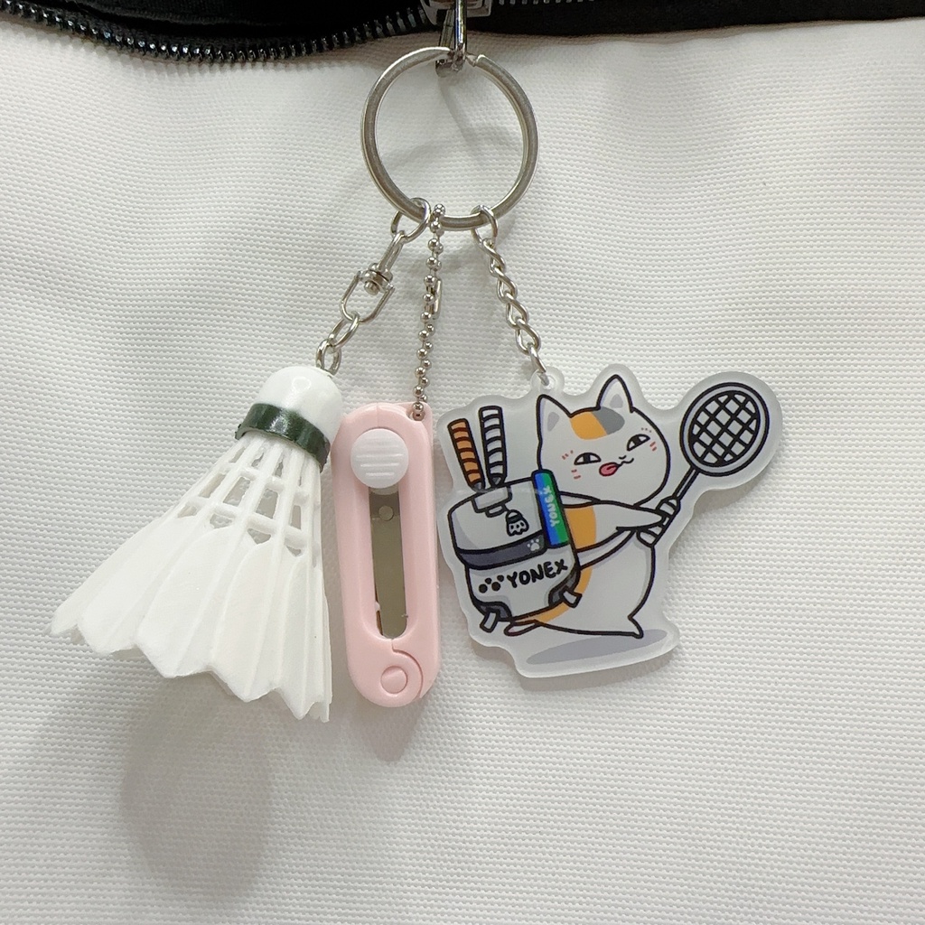 Mới Móc Khóa mini Hình Quả Cầu Lông / Kéo Chuyên Dụng