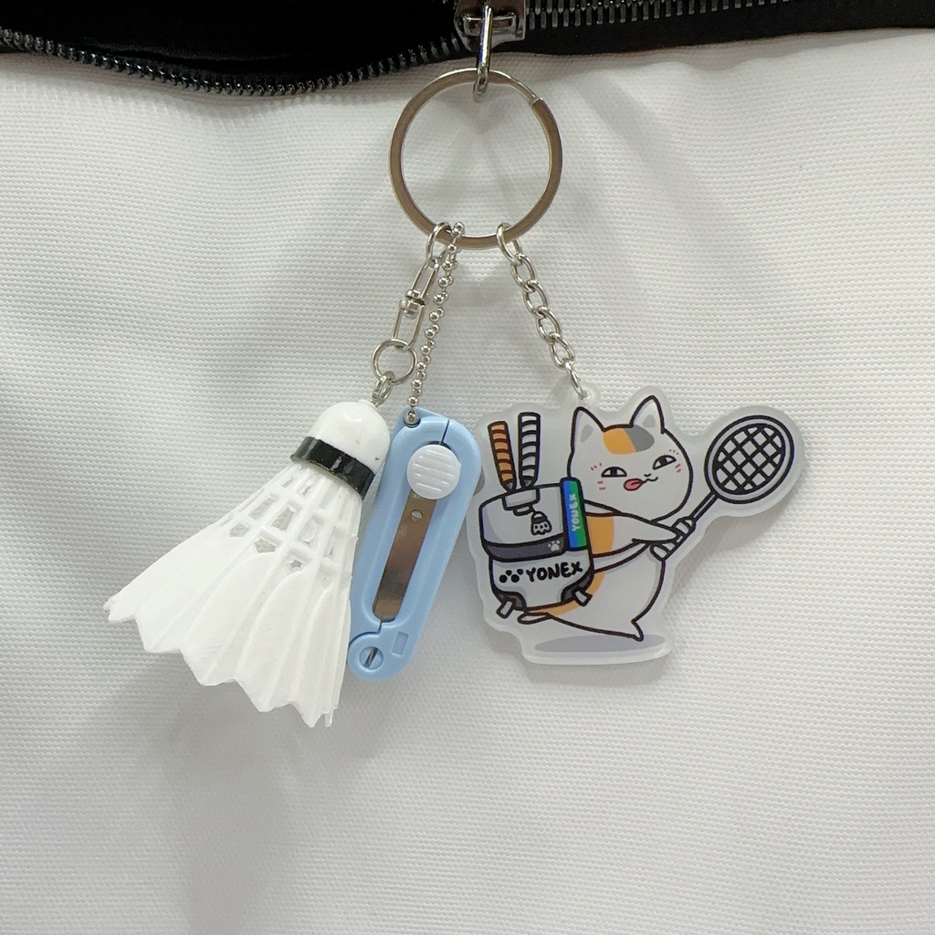 Mới Móc Khóa mini Hình Quả Cầu Lông / Kéo Chuyên Dụng