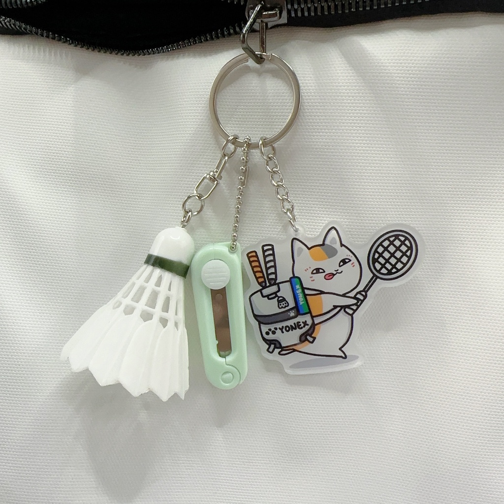 Mới Móc Khóa mini Hình Quả Cầu Lông / Kéo Chuyên Dụng