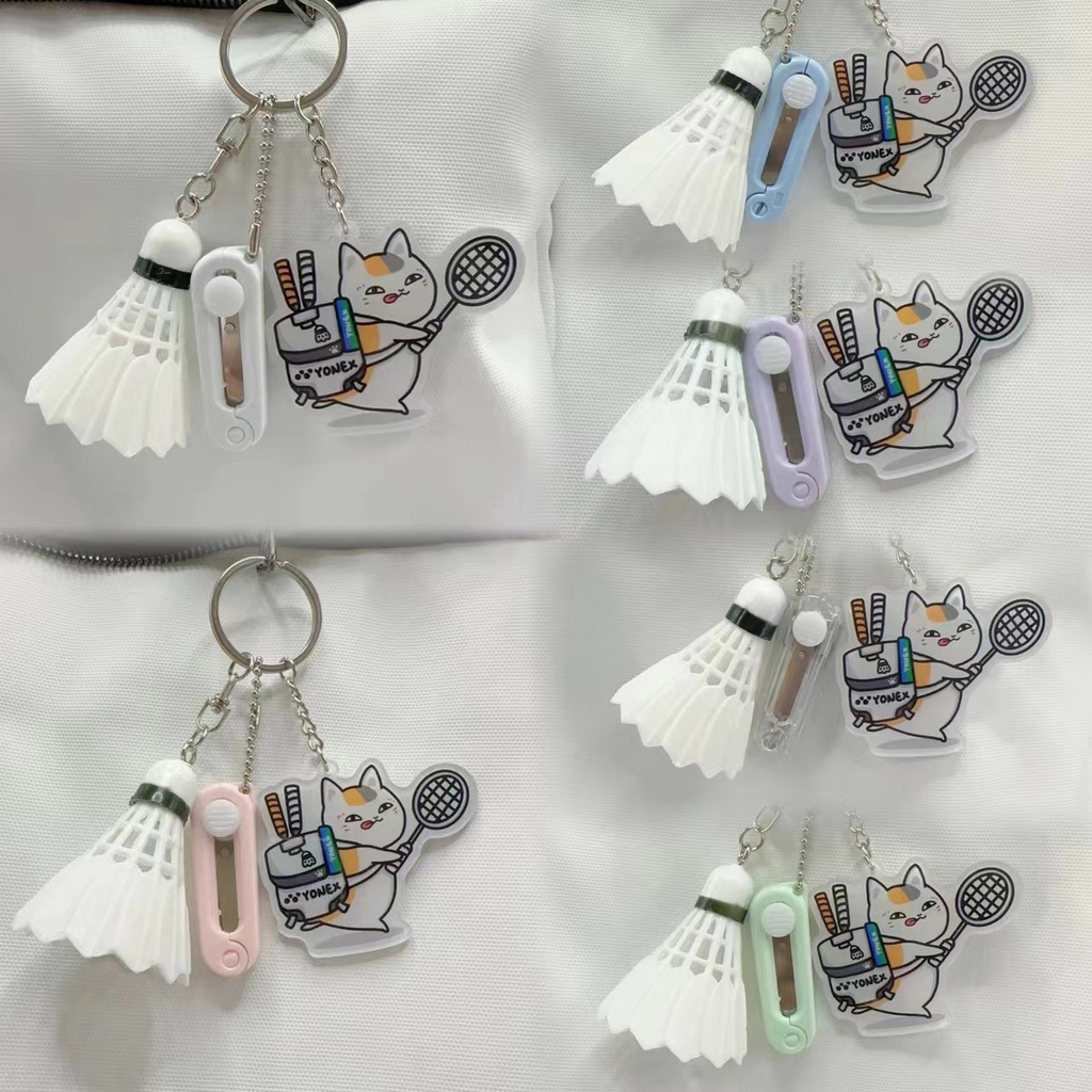 Mới Móc Khóa mini Hình Quả Cầu Lông / Kéo Chuyên Dụng