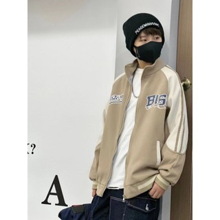 áo bomber unisex màu kem