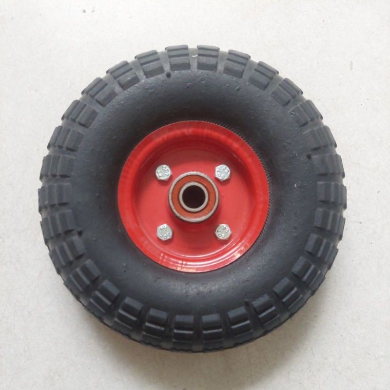Bánh xe cao su đặc 250mm  có vòng bi gắn trục 17mm