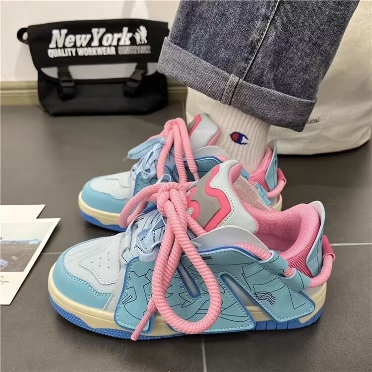 Giày Sneaker dopamine In Chữ Thời Trang Cho Nữ