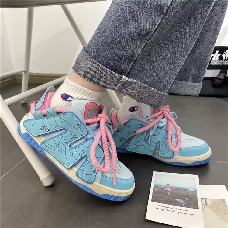 Giày Sneaker dopamine In Chữ Thời Trang Cho Nữ