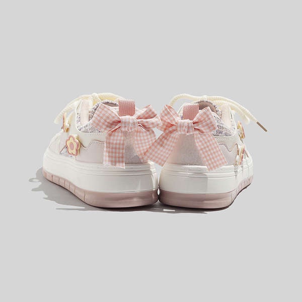 Giày Vải canvas Họa Tiết Hoạt Hình Đính Nơ Xinh Xắn Cho Nữ