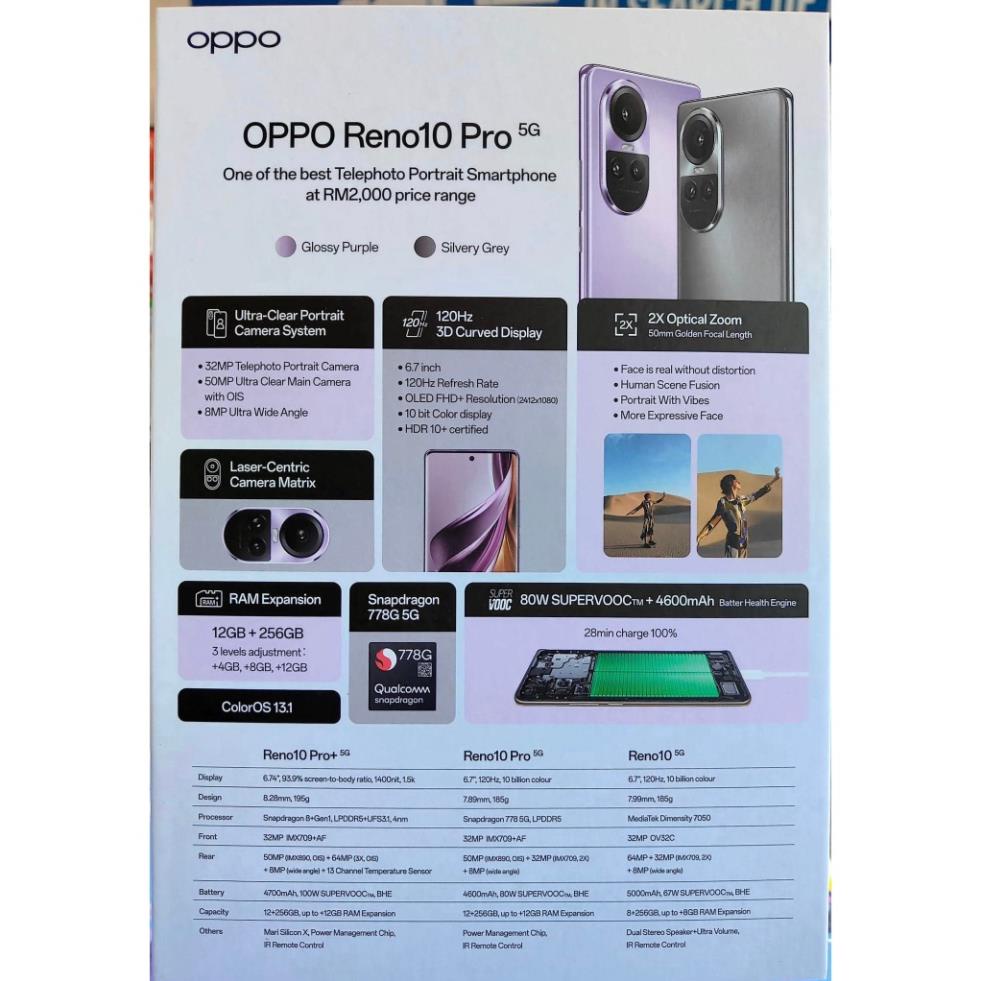 Siêu Phẩm OPPO Reno10Pro 5G 256GB Pin siêu khủng, Camera cảm biến H9W