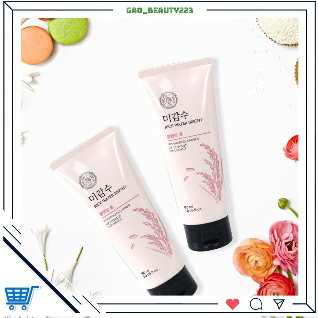 Sữa rửa mặt gạo Rice water bright cleansing Foam ☘️gao_beauty223☘️