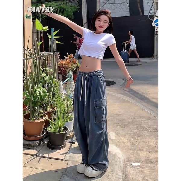 Quần jeans Nữ Dài Dáng Rộng Thời Trang Cá Tính