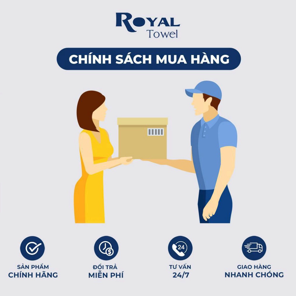 Khăn mặt sợi tre Royal Towel 30x50cm thấm hút tốt, không đổ lông, không ra màu