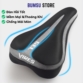 Bọc yên xe đạp thể thao Vires êm ái thoáng khí 2 màu, bọc yên xe đạp đệm mút, đệm yên xe đạp