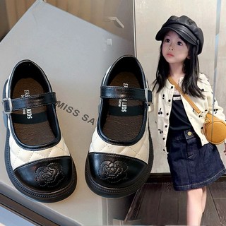 Giày búp bê da thời trang mùa thu 2023 dành cho bé gái