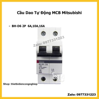 Cầu dao tự động mcb mitsubishi bh-d6 2p 6a,10a,16a