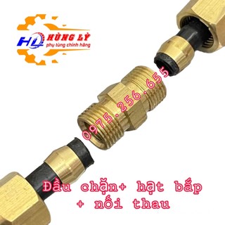Đầu chặn + hạt bắp + nối thau F10 Đầu nối thẳng hạt bắp, Nối thẳng côn lõm hạt bắp kết nối ồng đồng (Compression Ma