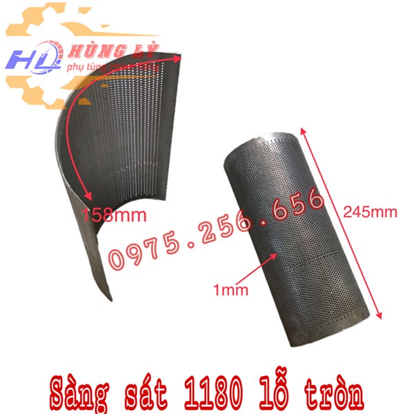 Cung cấp Sàng Sát 1180 lỗ 1mm tròn sát 2 tác dụng  phụ tùng máy nghiền sát phụ tùng Hùng Lỳ
