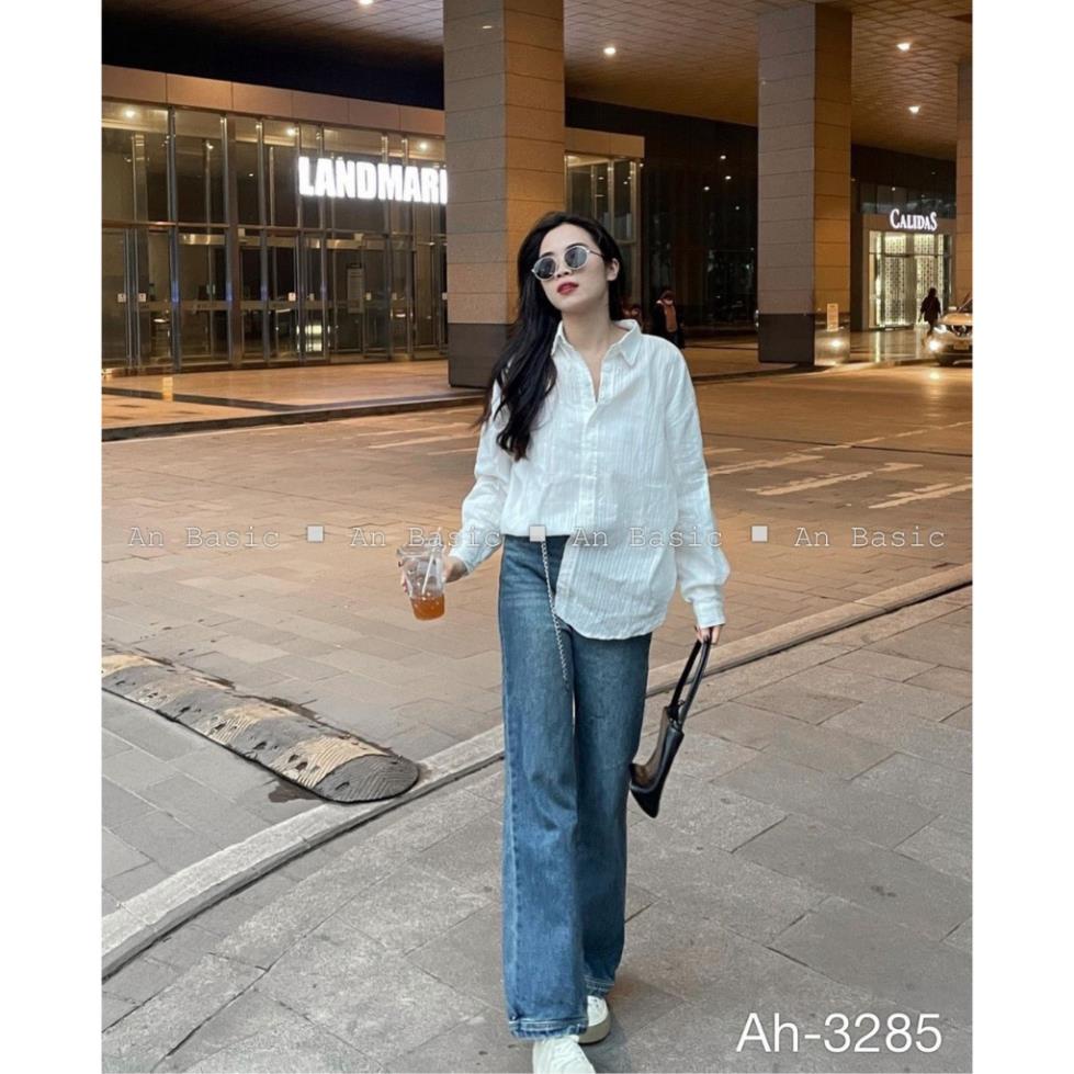 ÁOsơ mi trắng tay dài kẻ sọc - LADDYSTORE - SMkesoc1226