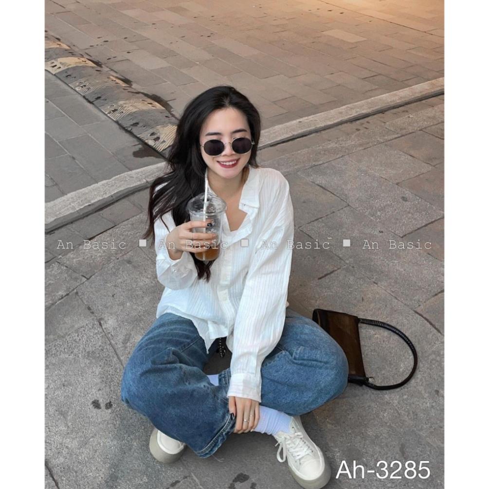 ÁOsơ mi trắng tay dài kẻ sọc - LADDYSTORE - SMkesoc1226