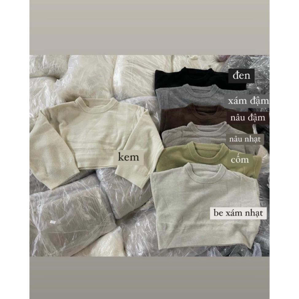 ÁO len trơn cổ tròn croptop - LADDYSTORE - Aolencroptoptron786_P13k16