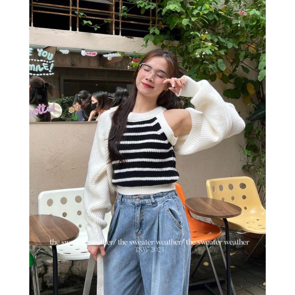 SET áo len 2 dây kèm áo khoác -LADDYSTORE Set2daykemkhoaclen0907