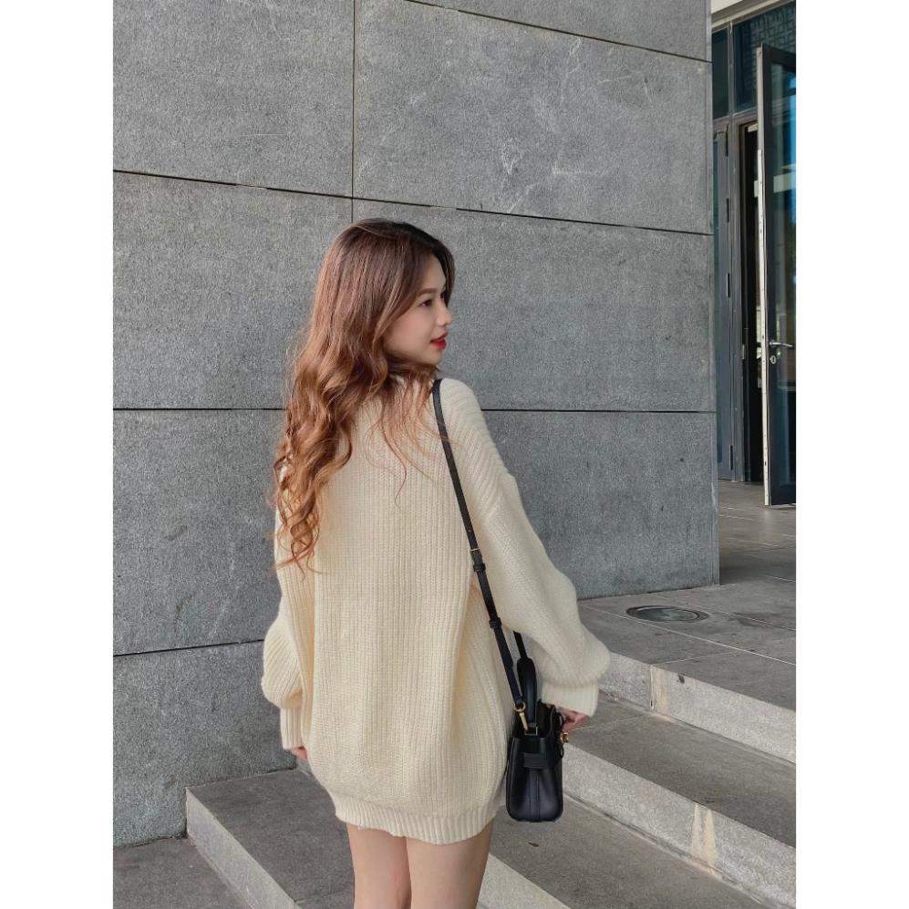 ÁO LEN cardigan trơn dáng rộng - LADDYSTORE- CDG8836_P0K7